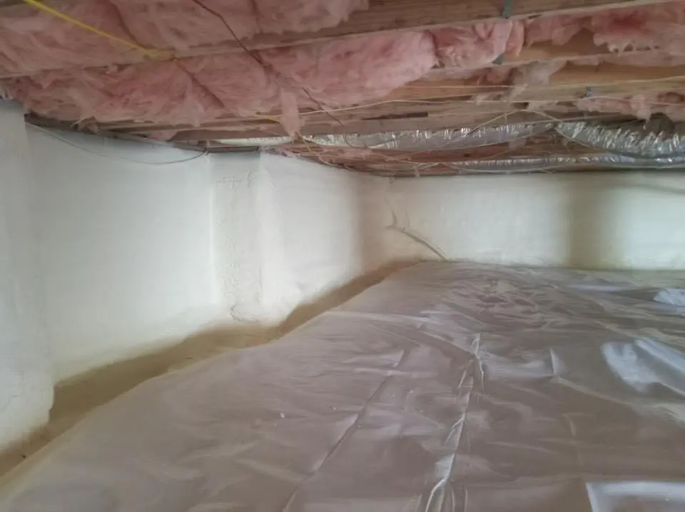 Crawl space encapsulation with closed-cell spray foam for Roof Waterproofing in La Cresta